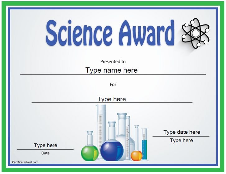 Science Fair Project Template Word Elegant Education Certificate Science Award Template