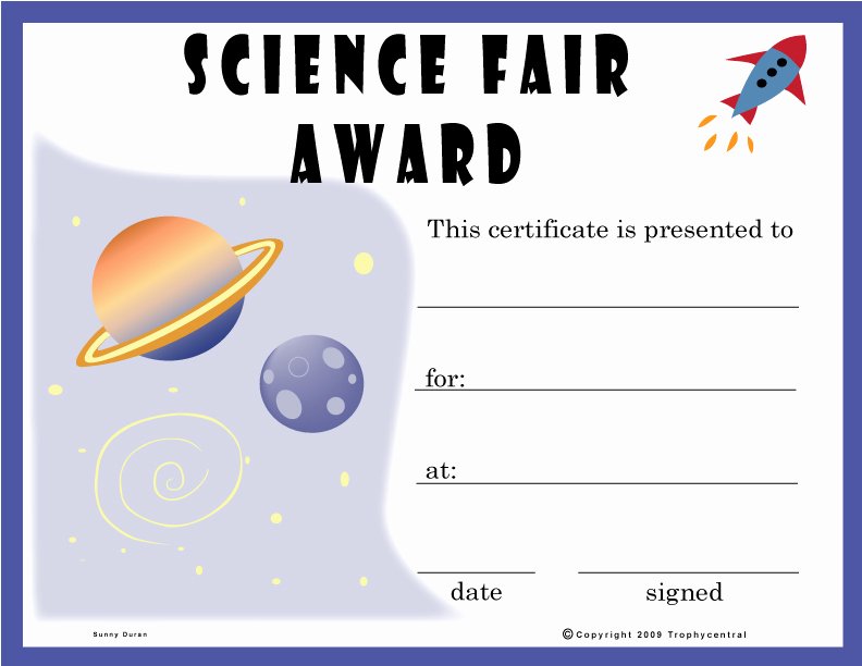 Science Fair Project Template Word Luxury Free Science Fair Certificates Certificate Free Science Fair