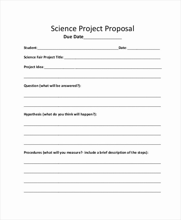 Science Fair Project Template Word Luxury Sample Science Fair Proposal form 10 Free Documents In