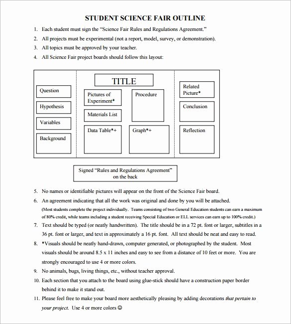 Science Fair Project Template Word New Project Outline Template 8 Free Word Excel Pdf format