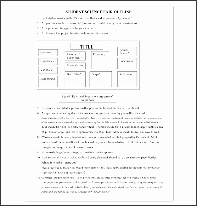 Science Fair Project Template Word Unique 9 Academic Project Outline Template Sampletemplatess