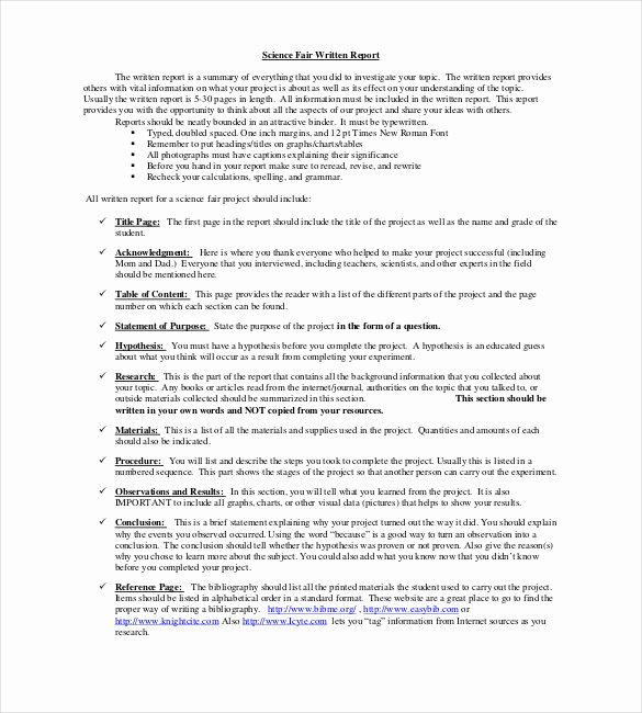 Science Fair Proposal Sheet Beautiful 18 Project Report Templates Doc Pdf