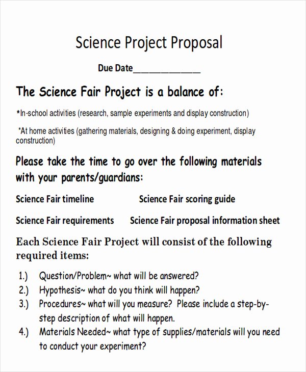 Science Fair Proposal Sheet Elegant Proposal form Templates
