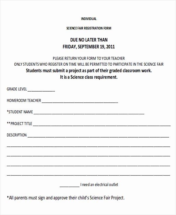 Science Fair Proposal Sheet Fresh Proposal form Templates