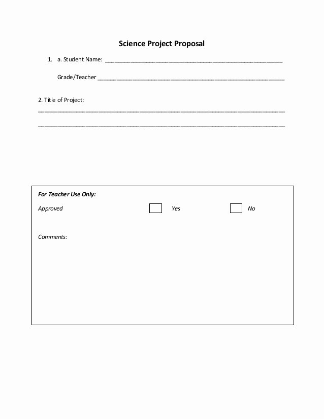 Science Fair Proposal Sheet Inspirational Science Project Proposal form