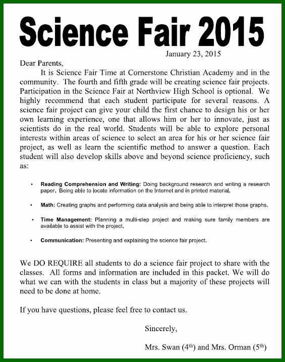 Science Fair Proposal Sheet Lovely Science Fair Project Cornerstone Christian Academy