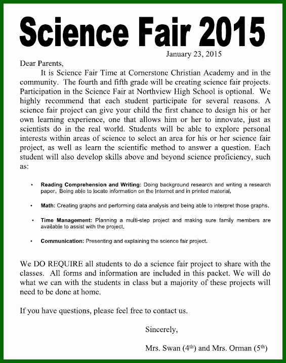 Science Fair Proposal Sheet Lovely Science Fair Project Cornerstone Christian Academy