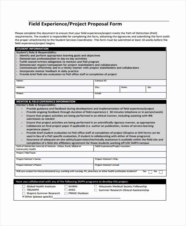 Science Fair Proposal Sheet Luxury 9 Project Proposal form Samples Free Sample Example