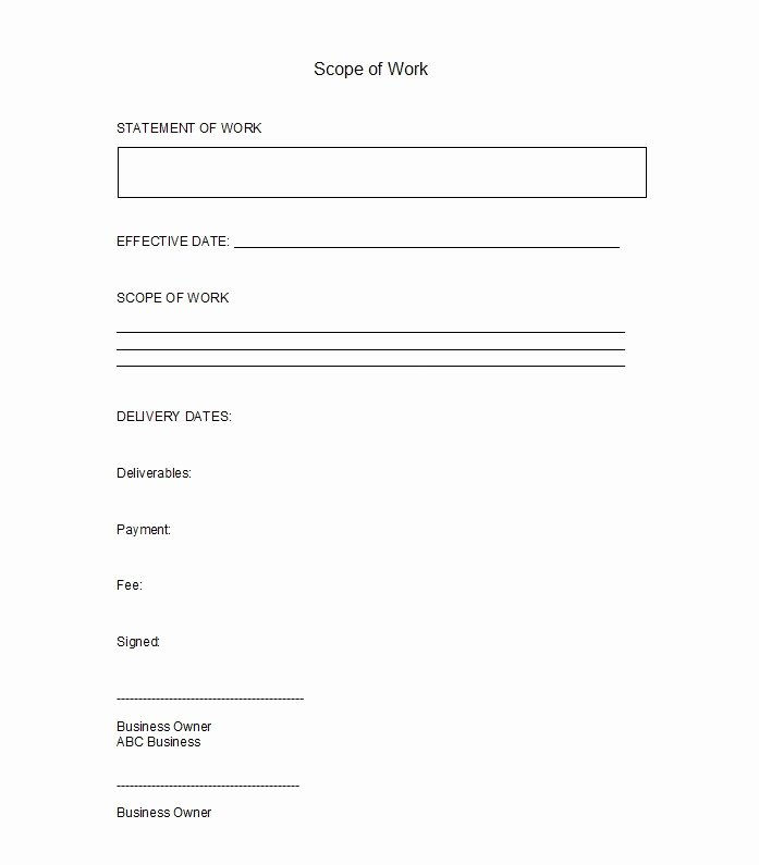 Scope Of Work Example Construction Awesome 30 Ready to Use Scope Of Work Templates &amp; Examples