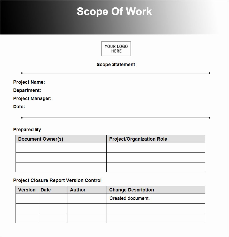 Scope Of Work Example Construction New 10 Scope Work Templates Free Word Pdf Excel Doc formats