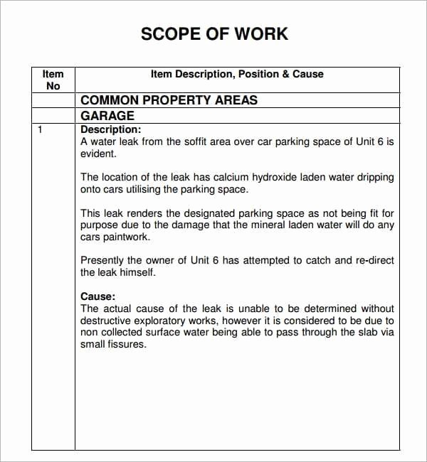 Scope Of Work Example Construction New 7 Construction Scope Of Work Templates Word Excel Pdf