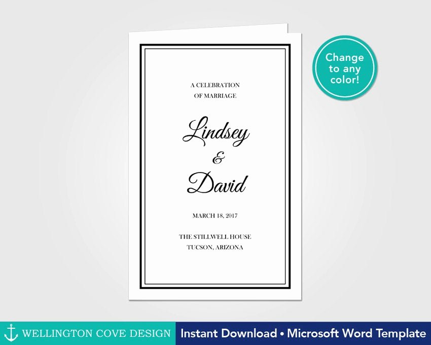 Scroll Template Word Unique Wedding order Service Scroll Template for Word