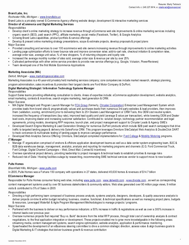 Search Engine Evaluator Resume Awesome Marty Terbrack Resume 2016