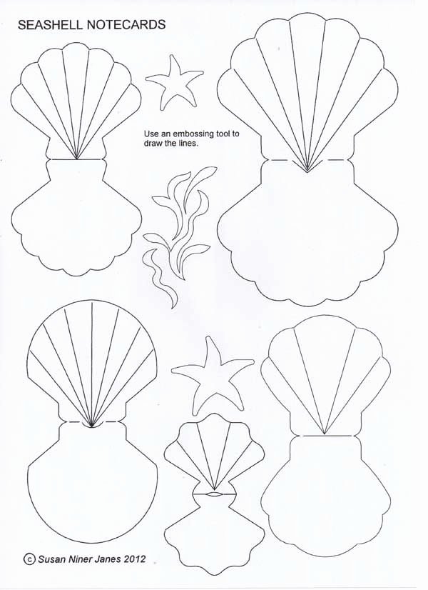 Seashell Template Printable Beautiful Fold Over Seashells Fun as Cards or T Tags these