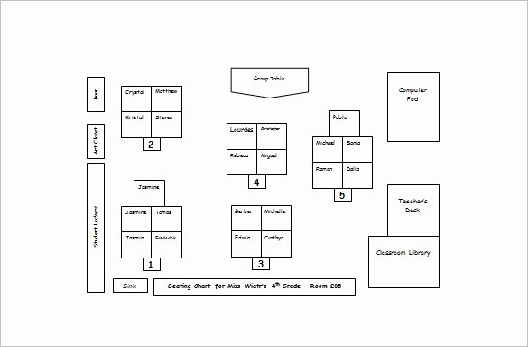 Seating Chart Template Word Fresh Classroom Seating Chart Template 22 Examples In Pdf