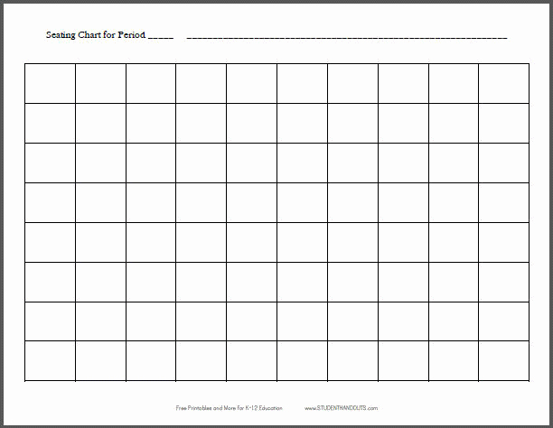 Seating Chart Template Word Unique 10x8 Horizontal Classroom Seating Chart Template Free