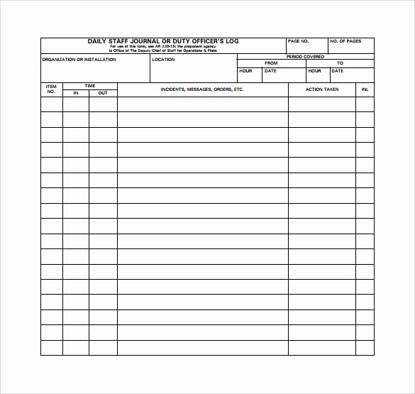Security Guard Daily Activity Report Template New 16 Sample Daily Log Templates – Pdf Doc