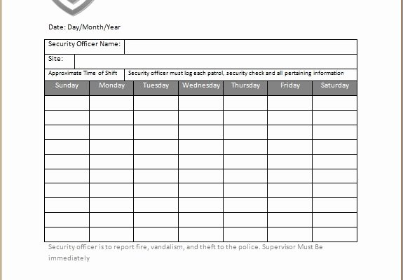 Security Guard Daily Activity Report Template Unique Microsoft Word &amp; Excel Templates Part 2
