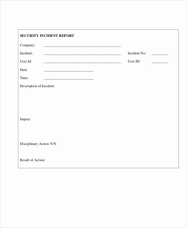 Security Incident Report Template Word Inspirational 10 Sample Security Incident Reports Pdf Word Pages