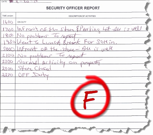 Security Officer Daily Activity Report Sample Lovely Raymond andersson Postings the Security Ficer Shift