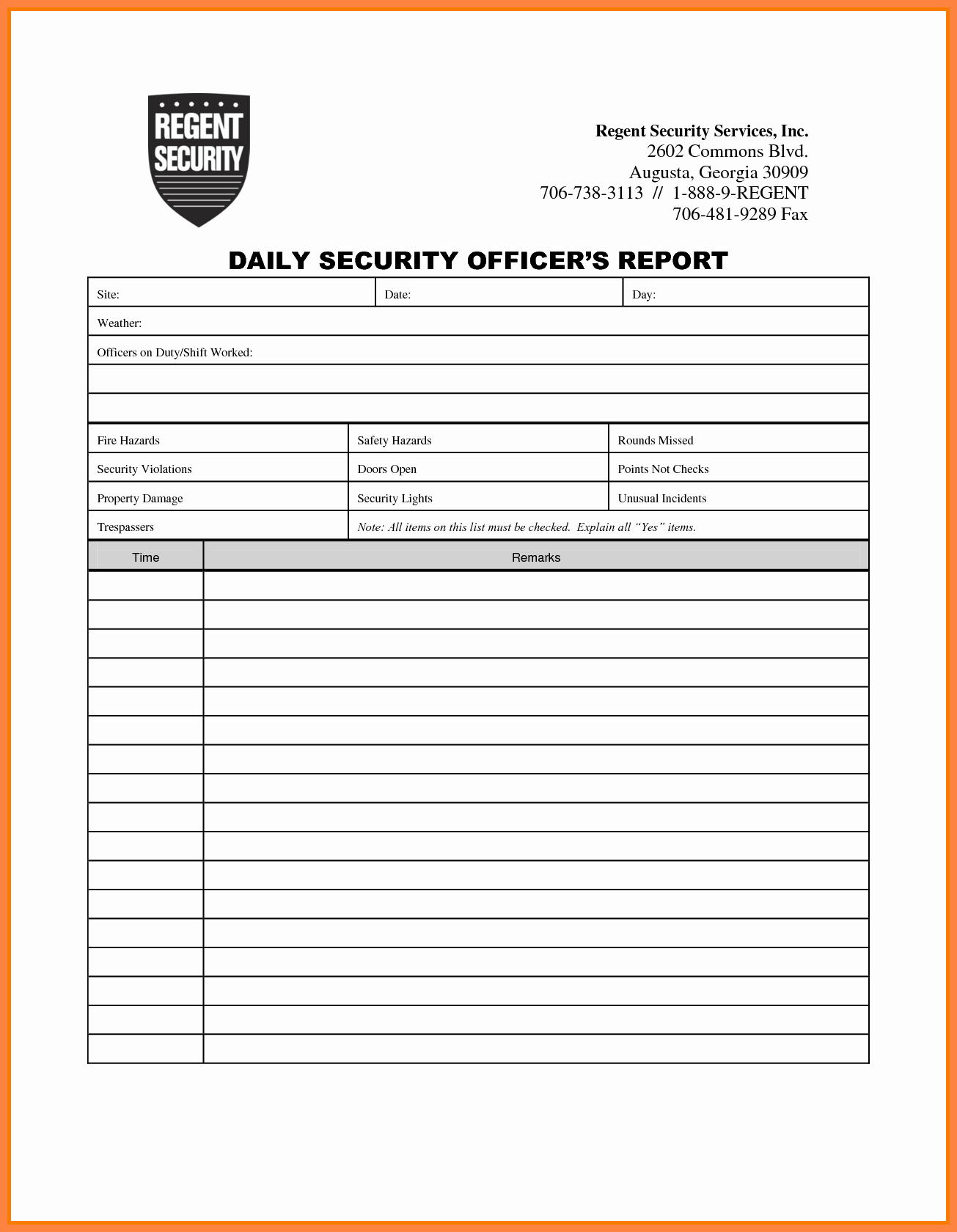 Security Report Example Fresh 4 Security Guard Incident Report Template