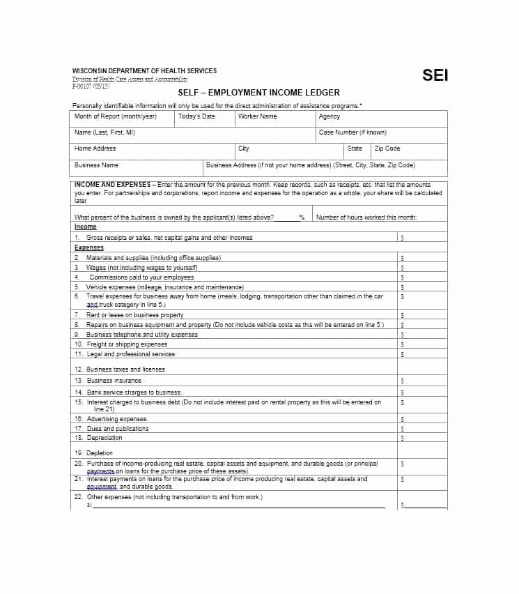 Self Employment Ledger forms Best Of Self Employment Ledger 40 Free Templates &amp; Examples