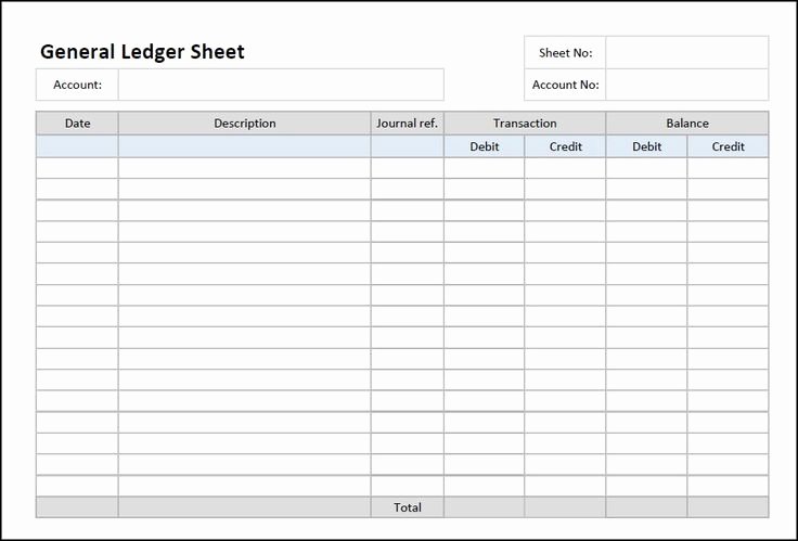 Self Employment Ledger forms Inspirational General Ledger Template Printable