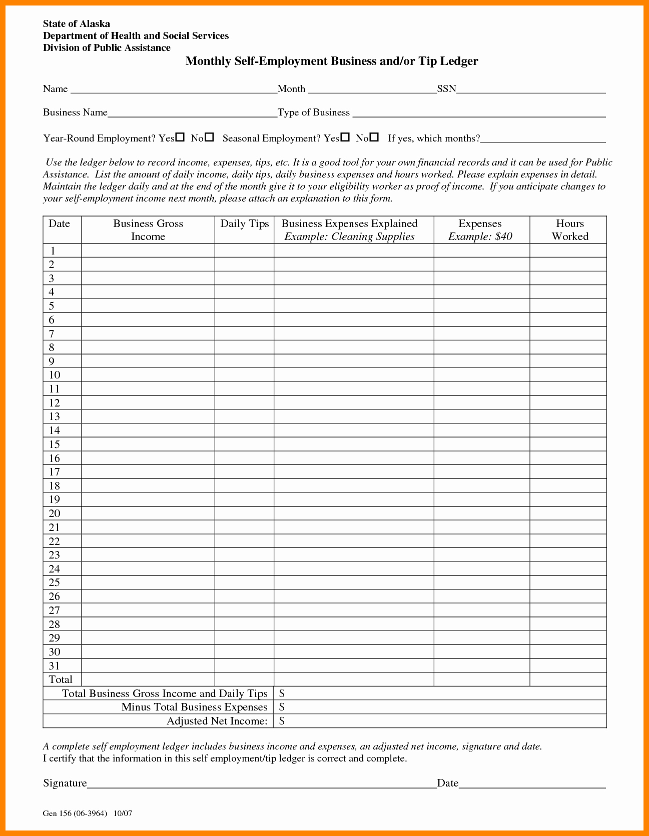 Self Employment Ledger forms Lovely 8 Free Self Employment Ledger Template