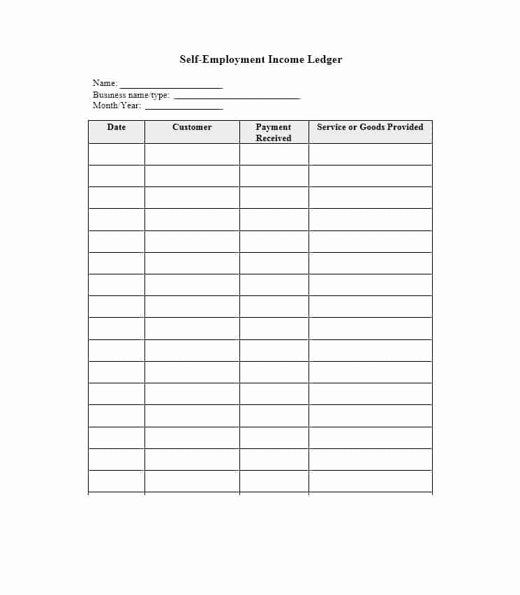 Self Employment Ledger forms New Self Employment Ledger 40 Free Templates &amp; Examples