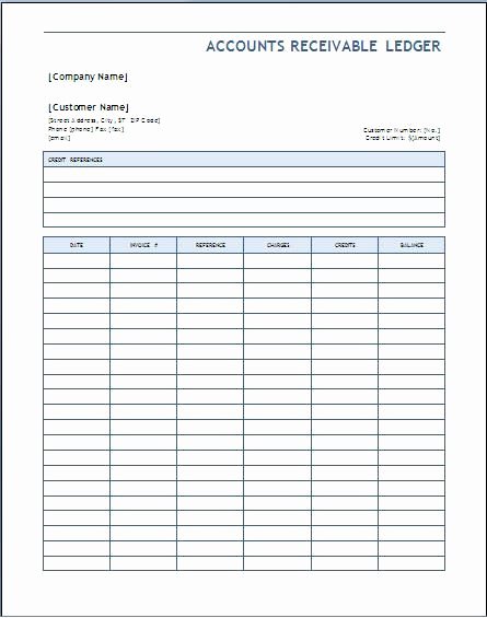 Self Employment Ledger forms Unique Accounts Receivable Ledger Template