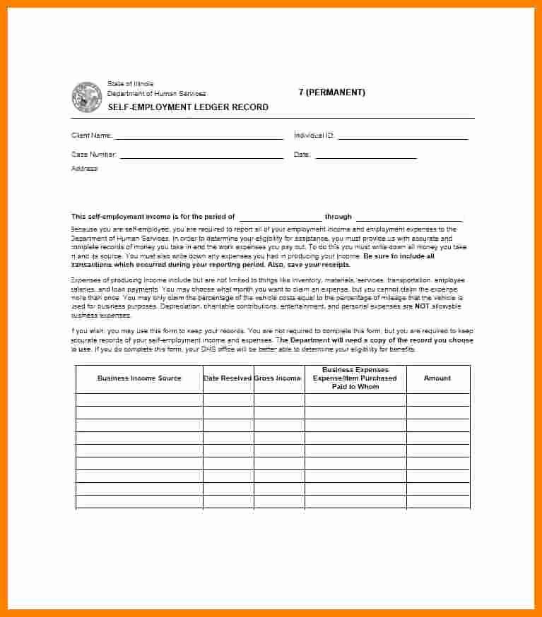 Self Employment Ledger Template Excel Unique 9 Self Employed Ledger Template