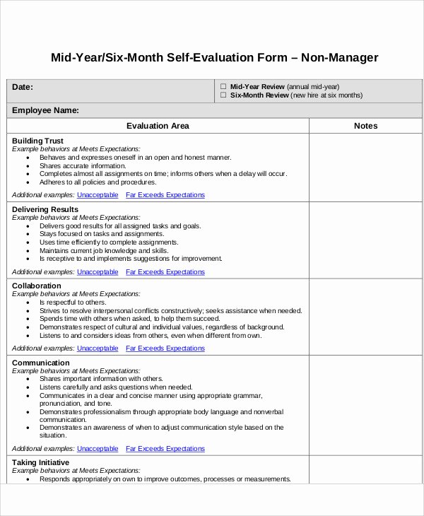 Self Performance Review Template New 7 Employee Self assessment Samples Examples In Word Pdf