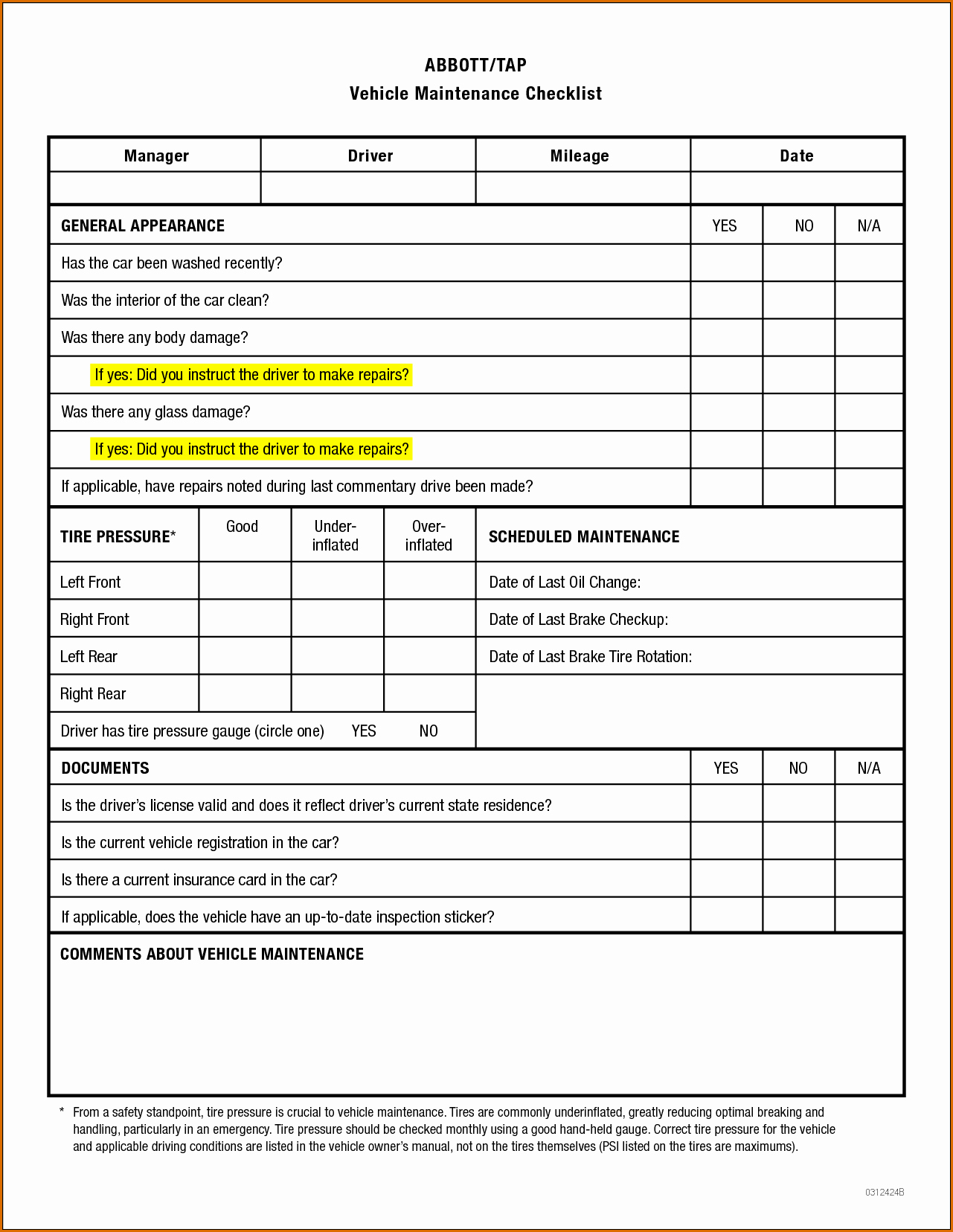 Semi Truck Maintenance Schedule Fresh 4 Checklist Templates