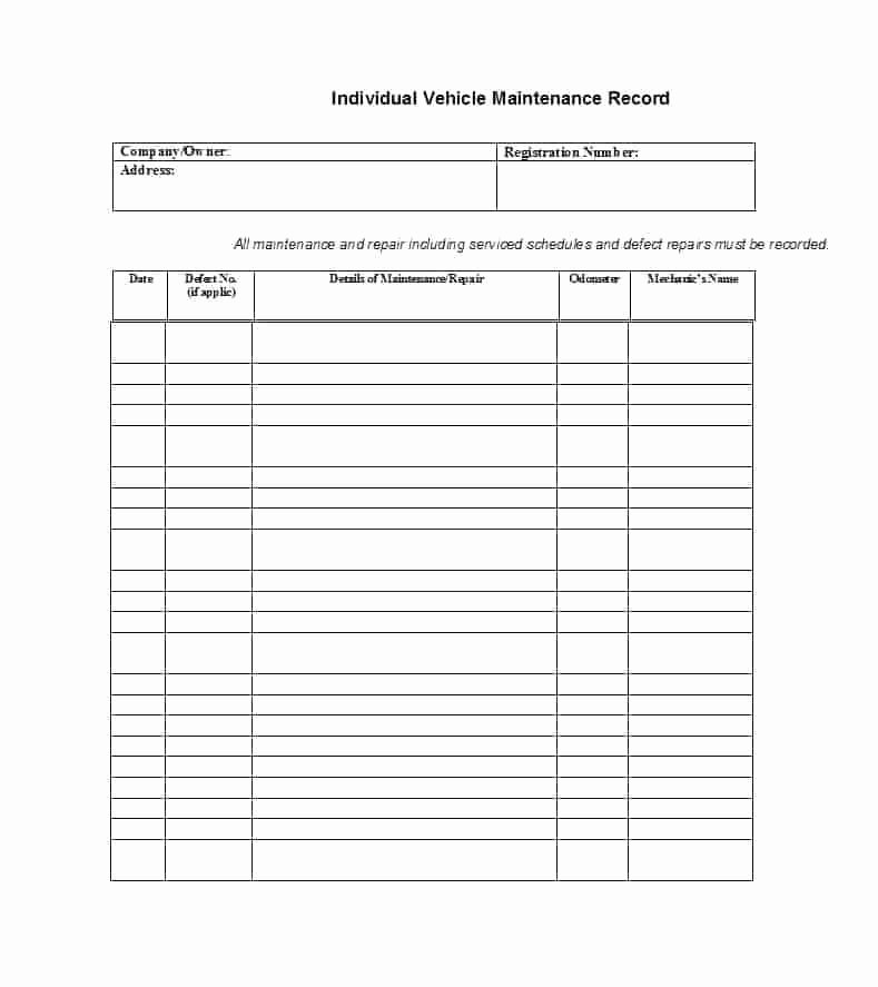 Semi Truck Maintenance Schedule Fresh Truck Service Checklist Template