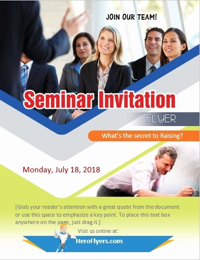 Seminar Invitation Template Elegant Hero Flyers Printable Flyer Templates In Psd Docx and Pub