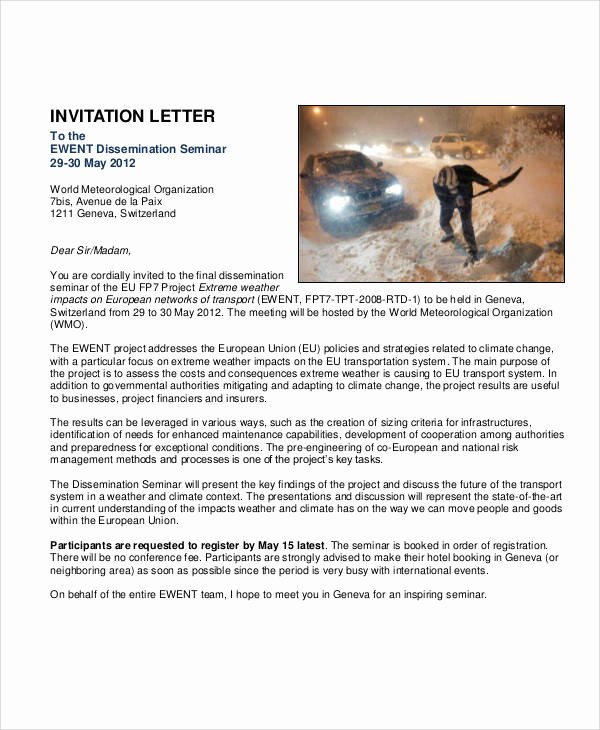 Seminar Invitation Template Inspirational 37 Sample Business Letters In Pdf