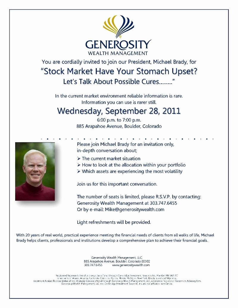 Seminar Invitation Templates Elegant Generosity Wealth Seminar Generosity Wealth Management