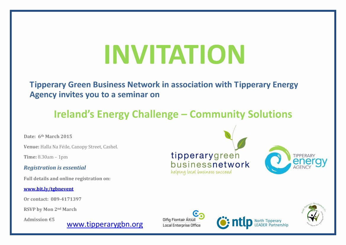 Seminar Invitation Templates Lovely Ireland’s Energy Challenge – Munity solutions Seminar