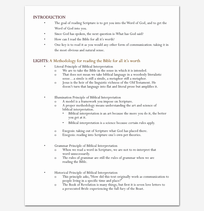 Sermon Template Microsoft Word Fresh Sermon Outline Template 12 for Word and Pdf format