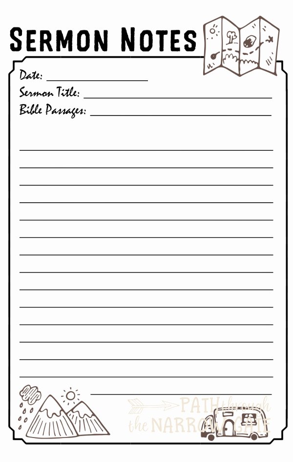 Sermon Template Microsoft Word Inspirational Free Printable Sermon Notes Pages From Path Through the