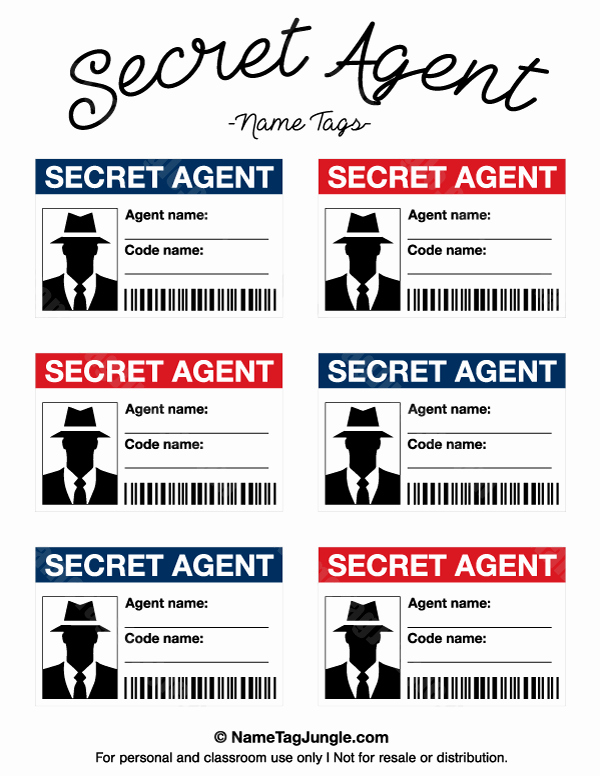 Service Dog Id Card Template Free Download Best Of Free Printable Secret Agent Name Tags these Would Be