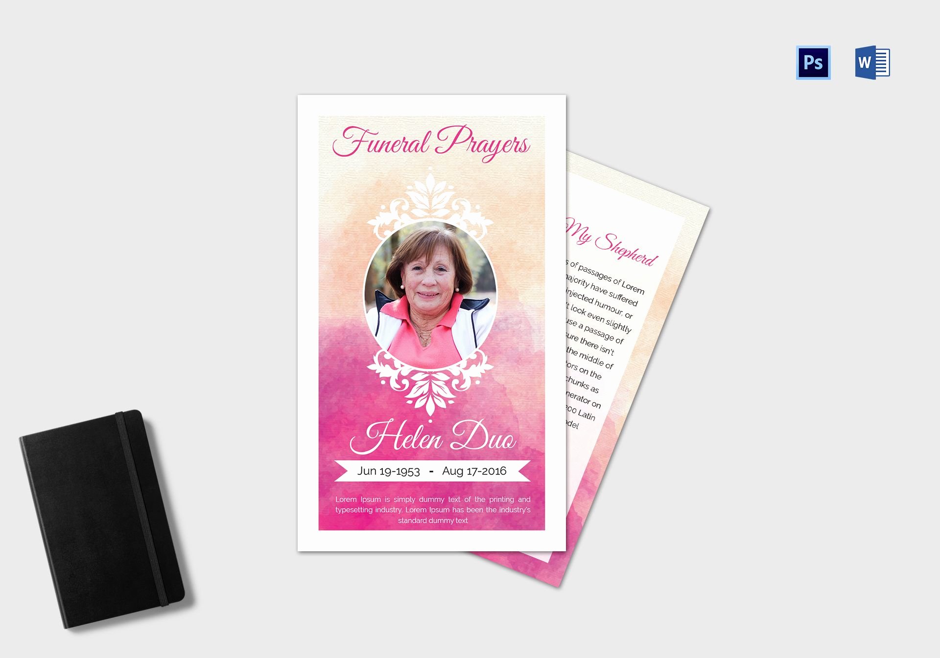 Service Dog Id Card Template Free Download Inspirational Funeral Prayer Card Template for Grandmother In Adobe