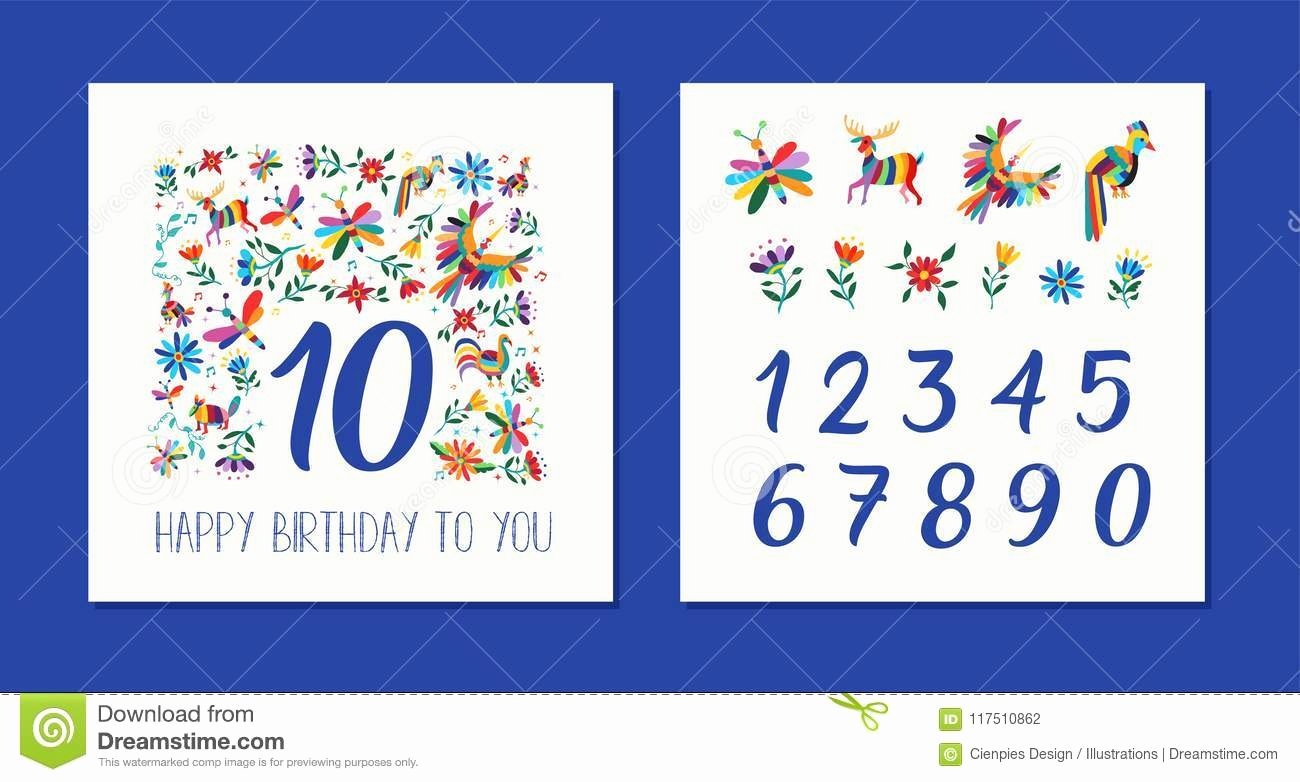 Service Dog Id Card Template Free Download Unique Happy Birthday Age Number Floral Card Template Stock