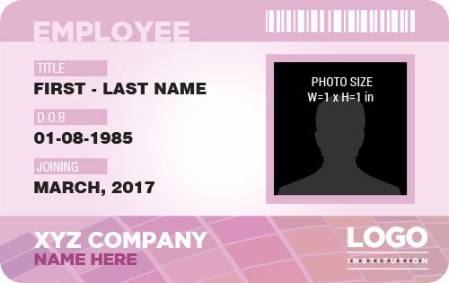 Service Dog Id Card Template Free Download Unique Professional Employee Id Badges for Ms Word