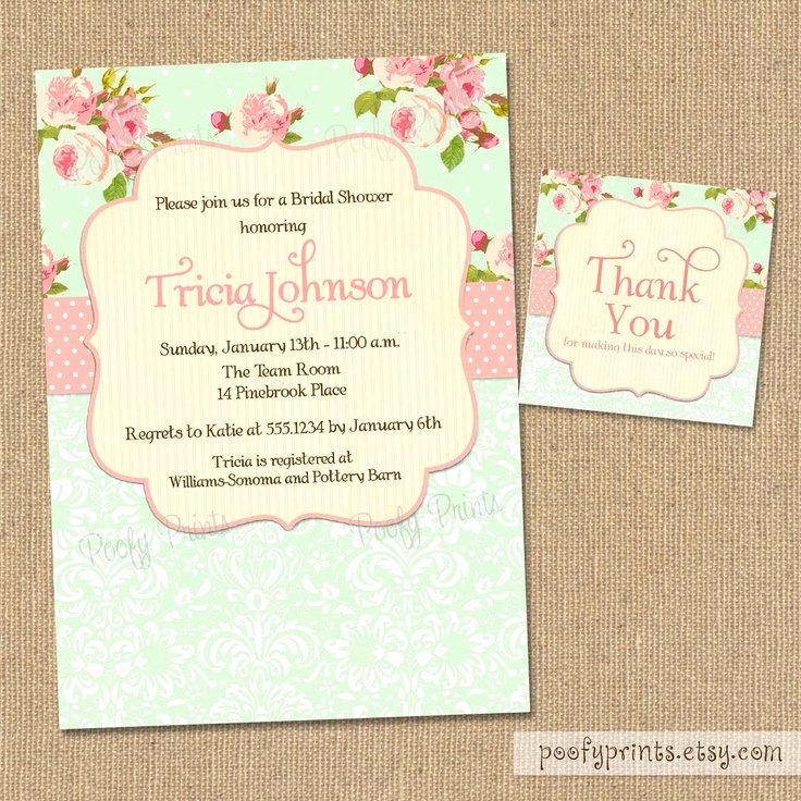 Shabby Chic Birthday Invitations Awesome Shabby Chic Wedding Shower Invitations