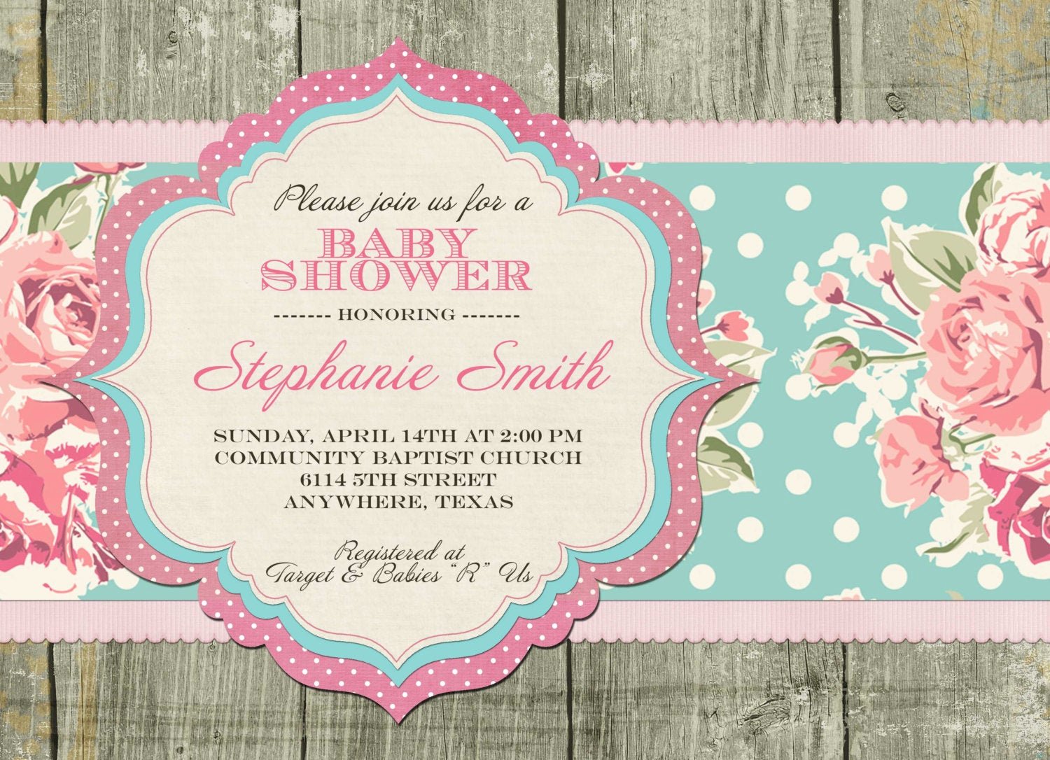 Shabby Chic Birthday Invitations Beautiful Shabby Chic Baby Shower Invitation by Sayitlouddesigns On Etsy