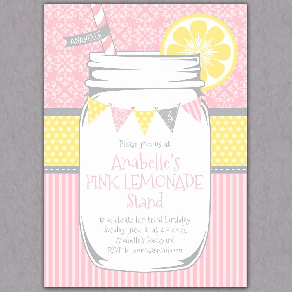 Shabby Chic Birthday Invitations Beautiful Shabby Chic Mason Jar Lemonade Party Invitation Printable