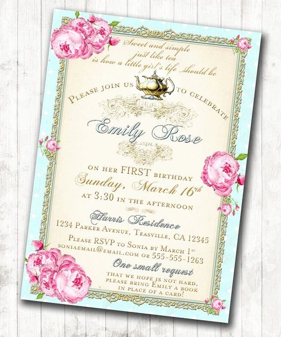 Shabby Chic Birthday Invitations Fresh Spring Tea Poster Google Search