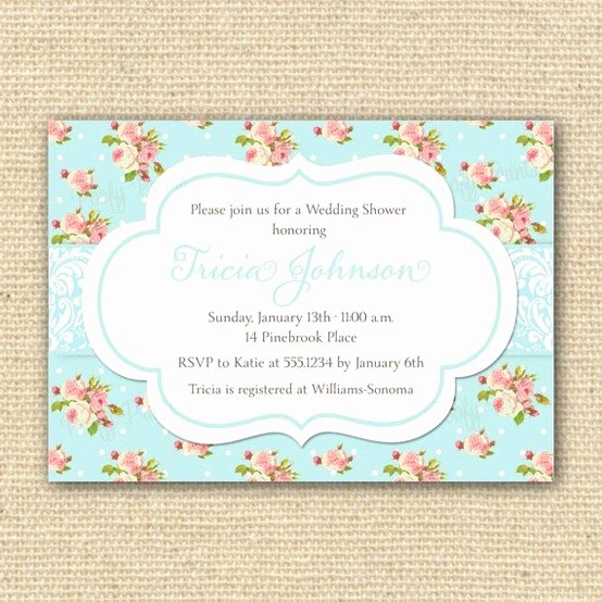 Shabby Chic Birthday Invitations Lovely Shabby Chic Bridal Shower Invitation by Poofyprints Etsy