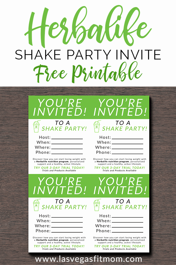 Shake Party Herbalife Inspirational Herbalife Shake Party Invites – Free Printable – Las Vegas